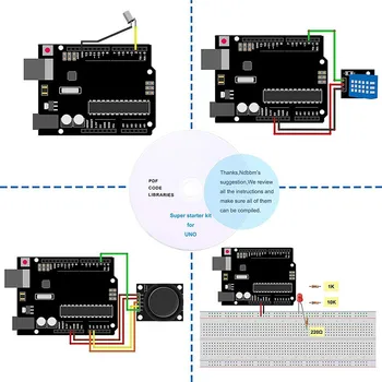 Rinkinys Modulis EL-KIT-003 UNO Projekto Super Starter Kit Susipažinkite Su LCD1602 Modulis Suderinamas su Arduino UNO R3