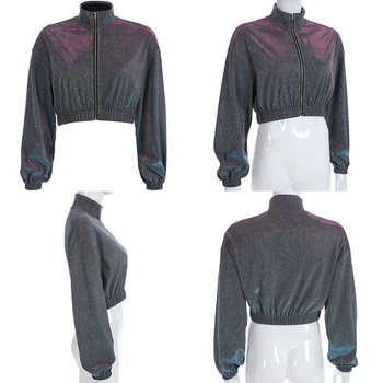 Rockmore Plius Dydis Užtrauktukas Golfo Paltai Moterims Ilgomis Rankovėmis Rudenį Paltai Negabaritinių Outwear Femme Apkarpytos Kailio Liemenės Rudenį