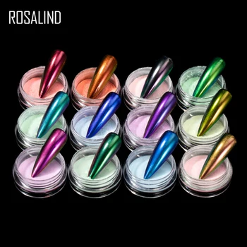 ROSALIND 0,2 g Aurora Veidrodžio Efektas Nagų Blizgučiai Milteliai Pigmentas 