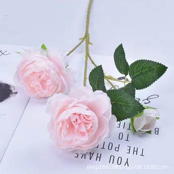 Rožinė Šilko Bijūnas Dirbtinės Gėlės Rose Vestuvių Namų 