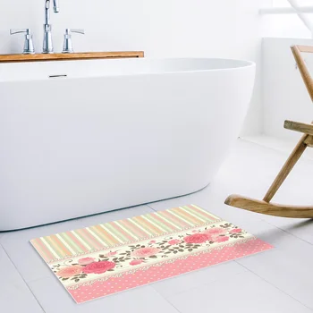 Rožių Gėlių Rausva Juostelė, Nėriniai, neslidžia durų kilimėlis vonios aksesuarai gyvenamasis kambarys su virtuvės durų kilimėlis