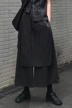 Rudens pradžioje 2020 naujas tamsiai vėjo moterų drabužių dizaino prasme Individualumo Mažų Samurajus laisvi kojų sijonas