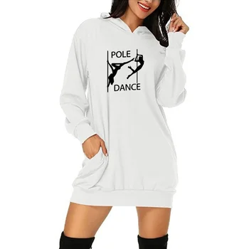 Rudenį 2020 Moterų Drabužių Pole Dance Juokinga Suknelė Moterims, Seksuali Šokėja Spausdinti Prarasti Ilga Palaidinukė Mados Grafinis Hoodies Viršūnės