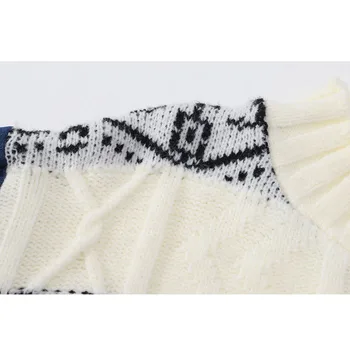 Rudenį Moterų Elegantiškas O Kaklas Megztas Megztinis, Vintage Kratinys Ilgomis Rankovėmis Viršūnes Džemperiai Žiemą Storas Šiltas Laisvi Megztiniai Megztinis