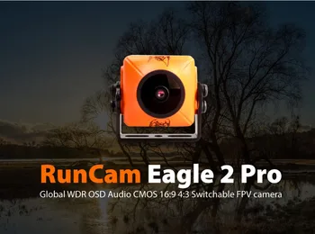 RunCam Eagle 2 PRO 800TVL CMOS 2.1 mm/2.5 mm, 16:9/ 4:3NTSC/PAL Perjungiamos Super WDR FPV Kamera Low Latency