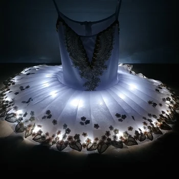 Ruoru Ballerina Led Tutu Balta Baleto Suknelė Tutu Sijonas Kostiumas Vaikų, Merginų, Suaugusiųjų Blynas Tutu Vaikams Šokių Kostiumai Bamblys