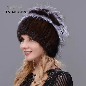 Rusijos kailio Moteris, žiemos mados nekilnojamojo audinės kailio kepurę vilnos slidinėjimo triušis gamtos fox megzti skrybėlę šiltas ausų apsaugos kelionės skrybėlę