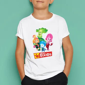 Rusijos Karikatūros Fixies Spausdinti Marškinėliai Vasarą Vaikai Labai Atsitiktinis Viršūnes Vaikų Juokinga T-Shirt Mergaitės Drabužiai