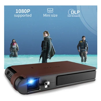 S6W Wifi Mini nešiojamieji Užrakto 3D Projektorius, Smart Wifi Kišenėje DLP 8400mAh Baterija Remti HD 1080P Miracast proyector para movil