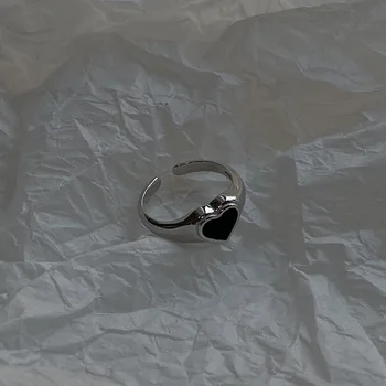 S925 Sterlingas Sidabro Žiedas Širdies Mazgas Meilės Žiedas, Vestuviniai Žiedai Moterims, Elegantiškas atidarymo dizainas gali reguliuoti ponios 
