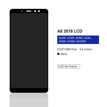 Samsung Galaxy A8 2018 LCD Ekranas Jutiklinis Ekranas skaitmeninis keitiklis Asamblėjos SM A530F A530 5 2018 530F Sm-A530F Testas