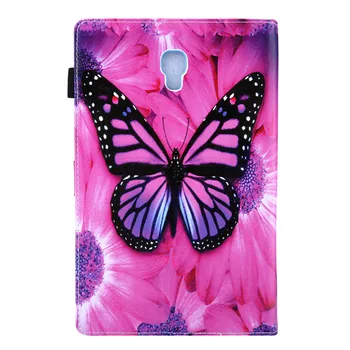 Samsung Galaxy Tab 10.1 (2019 M.) SM-T510 T515 Tablet Atveju, Flip Dangtelis Stovi Piniginė Su Kortelės lizdas Dizainas gėlės drugelis