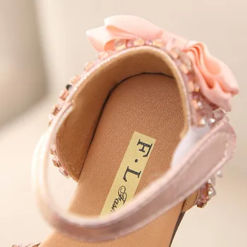 Sandalai Mergaitėms, Vasaros Vaikų, Vaikų, Kūdikių, Mergaičių Bowknot Kristalų Princesė Sandalai vestuvių batai