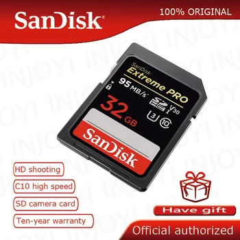 SanDisk Extreme PRO SD card 32GB 64GB 128 GB SDHC SDXC UHS-I Class 10 95MB/s V30 Atminties Kortelės carte sd Skaitmeninis fotoaparatas