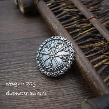 Sanlan vikingų moterys sagė derliaus didelės metalo sagės vyrų viking šiaurės kompasas juvelyriniai dirbiniai