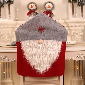 Santa Claus Red Hat Kalėdų kėdė padengti papuošti Kalėdų šeimos valgomojo kėdės apima