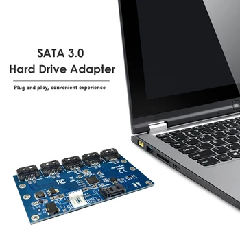 SATA Plėtra Riser Card 1 iki 5 Uostą SATA3.0 Daugiklis Valdytojas Adapterio Modulis PC Plokštė