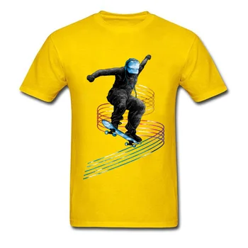 Sekite Lyderio Marškinėlius Vyrams Cool T-shirt Čiuožėjas Astronautas Marškinėliai Spausdinami 3D Viršūnės Juodos Tees Kokybės Medvilnės Drabužiai Didmeninė