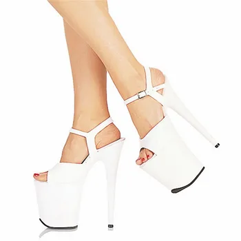 Seksualus brandi naktinis klubas stiliaus moteriški batai, vasaros 8 colių stiletto mados etapas, 20 cm aukščio kulnas sandalai