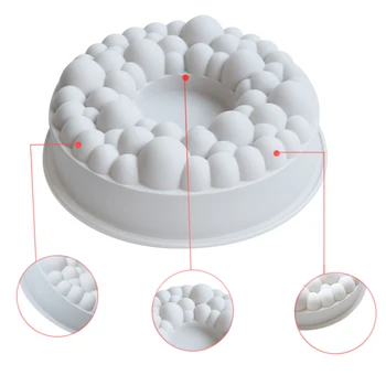SHENHONG Vyšnių Burbulas Karūna Torto Formos Geometrinės Desertai Pelėsių Silikono Meno 3D Putėsiai 