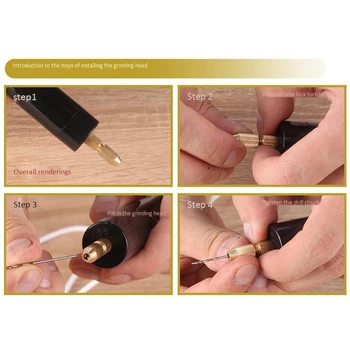 SHGO KARŠTA-USB Mini rankinis Grąžtas Elektros rankinis Grąžtas, Medžio plokštės Plastikas Pearl Kristalų Klijai, Perforavimo Mašina,su 13Pcs Bitai