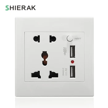 SHIERAK 2.1 5V Dual USB, Universalus Standartinis Lizdas Namo Sienos, Elektros Įkroviklio Dvivietis kištukinis Lizdas Realizavimo Įkrovimas