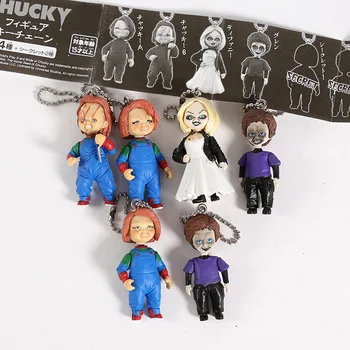 Siaubo Filmas Vaiko Žaisti Chucky Nuotaka Chucky & Son Lėlės paketų prižiūrėtojų raktinę Keychain Pakabukas Duomenys Žaislai, 6pcs/set