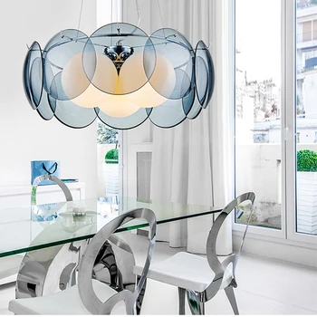 Sieniniai šviestuvai valgomasis kambarys pakabukas lempos, modernus minimalistinio restoranų lempos Prabanga pakabukas apšvietimas stiklo atspalvių