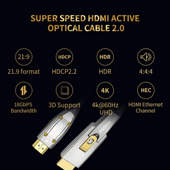 Skaidulinių Optinių HDMI Kabelis 4K 120Hz 48Gbps 5M 10M, 15M 20M Konverteris, HDMI Optinis Kabelis 4K Už PS5 Tv Box Pc Nešiojamas Kabelis HDMI 2.0