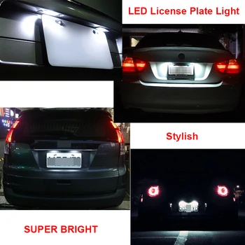 Skaisčiai Baltas LED Skaičius Licencijos numerio apšvietimo Lemputės Mercedes Benz M-Klasė ML W164 SLK-Klasės X164