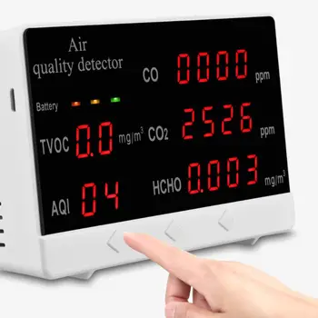 Skaitmeninė Kambarinė Lauko CO/HCHO/TVOC Tester CO2 Matuoklis Oro Kokybei Stebėti Detektorius Daugiafunkcinis Buitinių Dujų Analizatorius A5YD