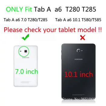 SM-T280 Case For Samsung Galaxy Tab a6 7.0 2016 T280 T285 SM-T285 Padengti Funda Tablet Gyvūnų Modelio Stovas Shell 