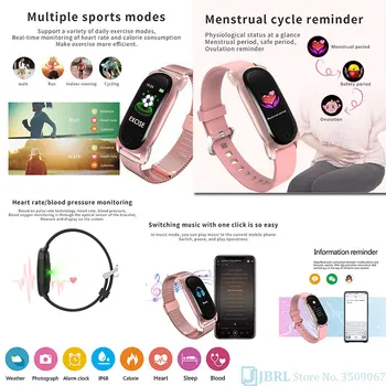 Smart Žiūrėti 2021 Moterų Smartwatch Fitness Tracker Sporto Laikrodis atsparus Vandeniui Smart Apyrankės, Skirta 