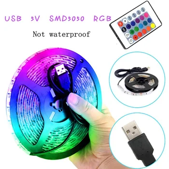 SMD 5050 USB LED Juostelės Šviesos, IP65, Nuotolinio Valdymo Lanksti RGB Juostos, Lempos