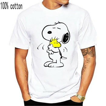 Snoopie tee Animacinių filmų Laimingas, Mielas marškinėliai Vest Top Vyrai Moterys Unisex 415 Vyrai Moterys Unisex Mados marškinėlius Nemokamas Pristatymas