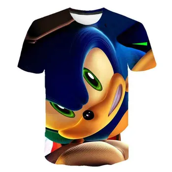 Sonic 3D animacinių filmų, animacinių filmų t-shirt vyrai ir mergaitės drabužiai, vasaros asmenybės trumpas rankovės puikus sonic T-Shirt Viršuje drabužiai