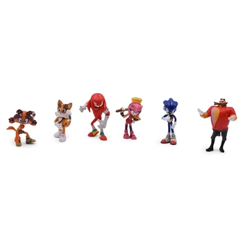 Sonic 6piece/set Lėlės Anime Pav Žaislai 4st Kartos Bumas Retas Dr Eggman Šešėlis PVC Žaislas Vaikams Simbolių Dovana 4-7cm