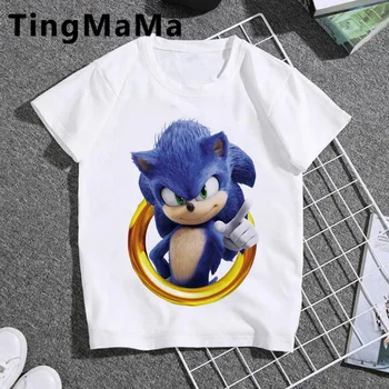 Sonic The Hedgehog Marškinėliai Vaikams Kawaii Vasaros Top Animacinių Filmų Marškinėlius Juokingas Anime Sonic Grafinis Berniukai Viršūnes Mados Drabužiai Vaikams