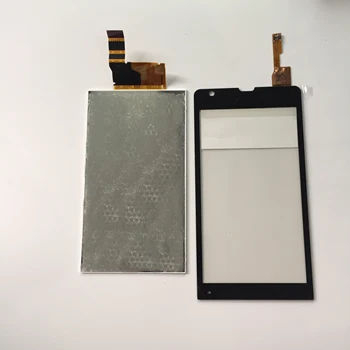Sony Xperia SP M35H C5302 C5303 C5306 Juoda / Balta Jutiklinio Ekrano Skydelis skaitmeninis keitiklis + LCD Ekranas Stebėti Modulis + Nemokamas Įrankiai