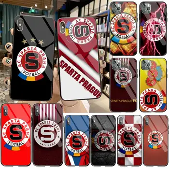 Sparta Praha Futbolo Logotipą, Telefono dėklas, Padengti Grūdinto Stiklo iPhone 11 Pro XR XS MAX 8 X 7 6S 6 Plus SE 2020 atveju