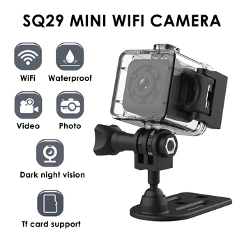 Sporto Fotoaparato SQ29 Mini IP vaizdo Kamera Naktinio Matymo Vandeniui Vaizdo Judesio DVR Mikro Kamera, Sporto DV w/ Vandeniui Apvalkalas VS SQ11