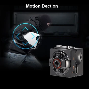 SQ8 1080P Full HD Mini Veiksmo Kamera, Infraraudonųjų spindulių Naktinio Matymo Kameros Judesio Dectection DV DVR Sport Vaizdo Kamera Mažas Brūkšnys Cam