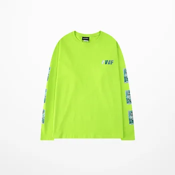 Ss16 Marškinėliai Vyrams Korėja Derliaus Orange Harajuku Laišką, Negabaritinių Long Sleeve Tee Hip-Hop Streetwear Riedlentė Homme T-shirt