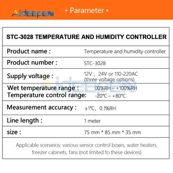 STC-3028 Protingas Skaitmeninis Displėjus, Temperatūros, Drėgmės Reguliatorius Rodyti Termometras su Drėgmėmačiu Už Šaldytuvas Namų Pramonės