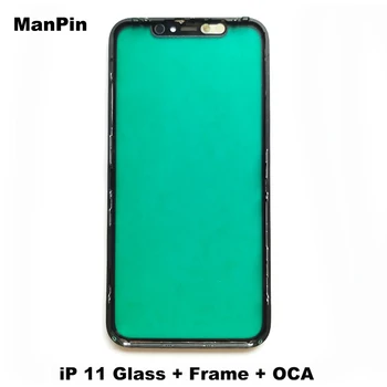 Stiklo su OCA iPhone 11Pro 11 XS MAX X XR LCD Touch Ekranas, Priekinė Panelė Bezel Rėmo Pakeisti Mobiliųjų Telefonų Remontas, Dalys, 5vnt