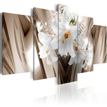 Suformuotas Modernus Baltos gėlės, paveikslai sienos meno modulinės tapyba ant apdailos Drobė Spausdinti Plakato ir Drobės /PJMT-33