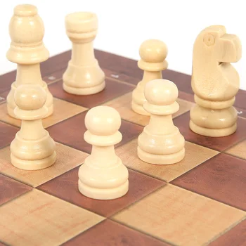 Sulankstomas Medinis Tarptautinės Šachmatų Rinkinį 3IN1 Magnetinės Medinės Sulankstomos Šachmatų stalo Žaidimas Juokingas Žaidimas Puzzle Žaidimas Vaikams, Žaislų, Dovanų