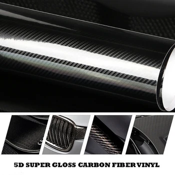 Super kokybės Ultra Gloss 5D Anglies Pluošto Vinilo Įvyniojimas Didelis Tekstūros Super Blizgus 5D Anglies Filmo, kurio Dydis 50cm*150cm/200cm/300cm