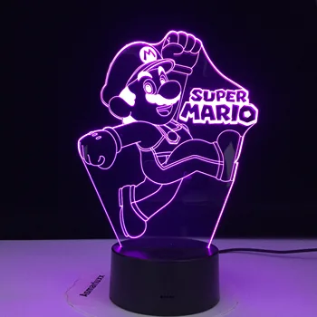 Super Mario ir Yoshi 3D LED USB Lempa Animaciją Žaidimas Pav Kūdikių Lavos Lentelė Naktį Šviesos Vaikas Naujovė, Dovana, Namų Biuro Lašas laivybos