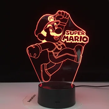 Super Mario ir Yoshi 3D LED USB Lempa Animaciją Žaidimas Pav Kūdikių Lavos Lentelė Naktį Šviesos Vaikas Naujovė, Dovana, Namų Biuro Lašas laivybos